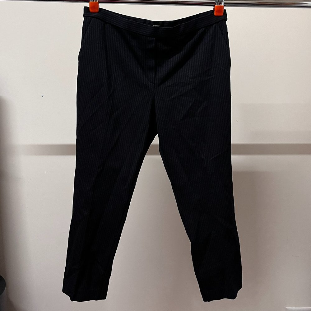 Theory Pinstripe Trousers Sz 16 NWT